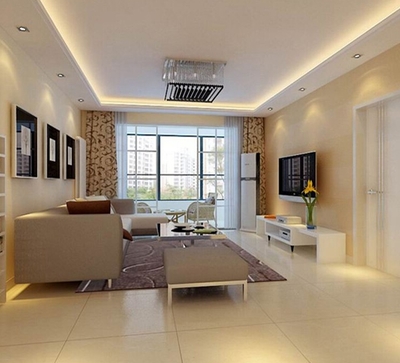 現代簡約三居室裝修效果圖97平米10萬現代簡約三居室裝修案例大全-武漢裝修設計